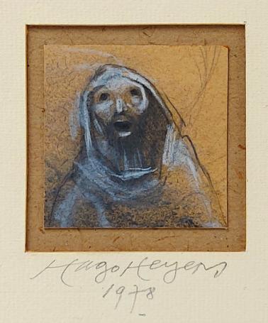 Hugo Heyens met een kleine tekening