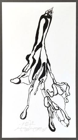 Hugo Heyens met een schilderij