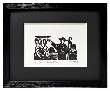 Linosnede door Belgische kunstenaar Theo Humblet