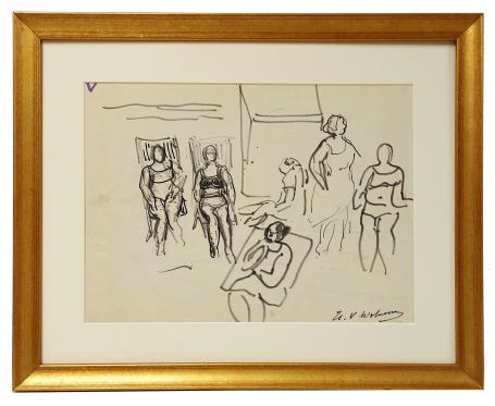 Tekening van de Belgische tekenaar Henri Victor Wolvens