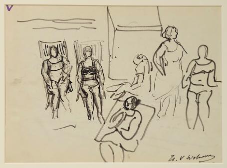 Viltstifttekening van Henri Victor Wolvens