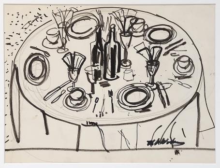 Tekening getekend door Henri Victor Wolvens