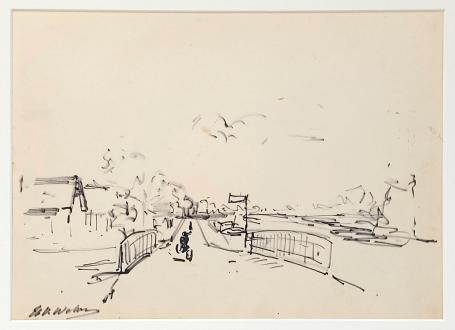 Het bruggetje getekend door Henri Victor Wolvens