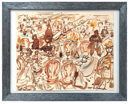 Aquarel van de Belgische artiest Henri Victor Wolvens