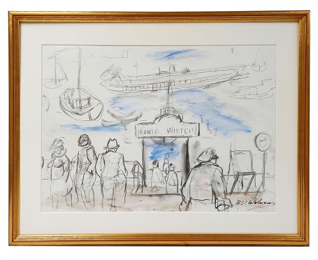 Tekening van de Belgische tekenaar Henri Victor Wolvens