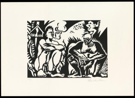 Linosnede van Hans Vandekerckhove, een Belgische kunstenaar