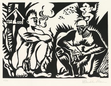 Linocut van de Belgische kunstenaar Hans Vandekerckhove