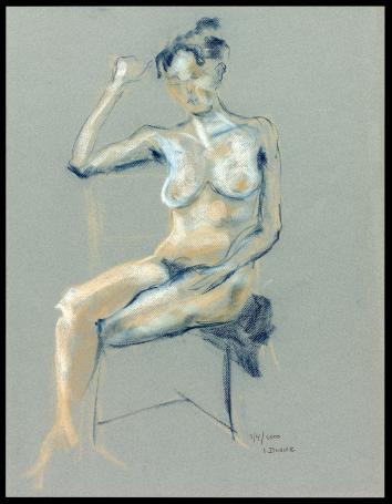 Tekening, houtskool en pastel van Irénée Duriez kopen