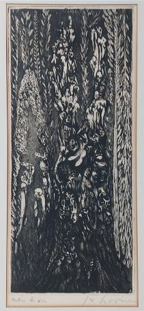 Belgische etser Jacques Boonen met een ets