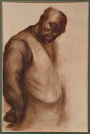 Belgische kunstenaar Jacques Boonen met een tekening