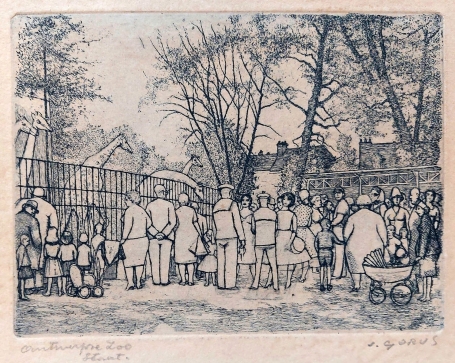 Ets op papier van de Belgische etser Jaak Gorus