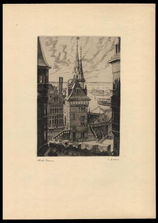 Ets uit 1925 van de Antwerpse etser Jaak Gorus