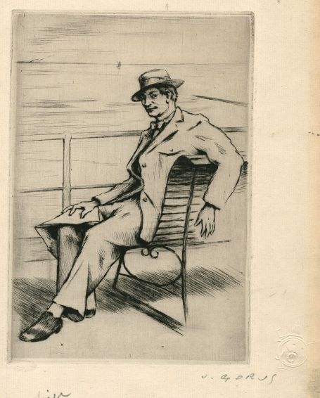 Originele gesigneerde ets van de Belgische etser Jaak Gorus