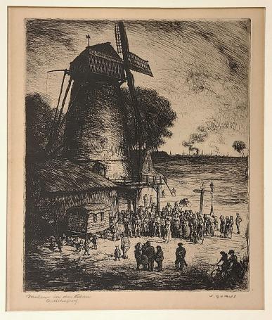 Molen geetst door de Belgische etser Jaak Gorus