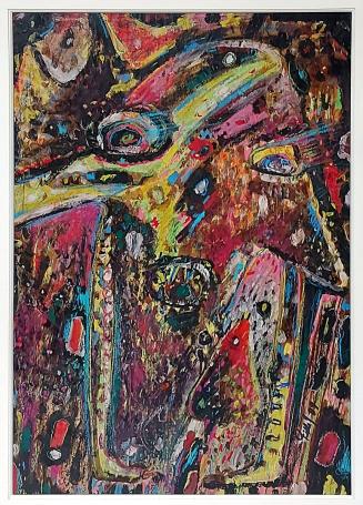 Kortrijkse kunstenaar Jacques Pille met een olieverfschilderij