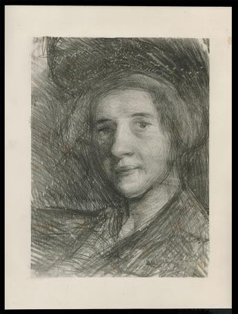 Litho met als titel \"Mevrouw René Van Bastelaer\"