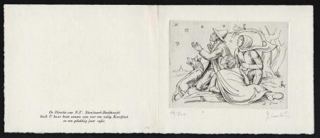 Kerstkaart uit 1951 van de  Belgische kunstenaar Jules Van Ael kopen