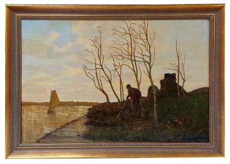 Olieverfschilderij van de Belgische kunstschilder Joseph Van Genegen