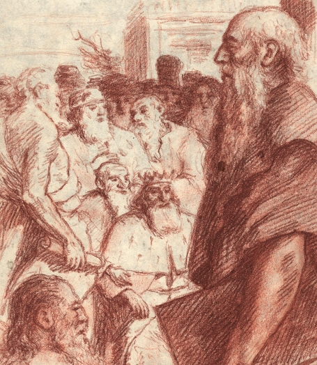 Tekening op papier van de Belgische etser Jaak Gorus