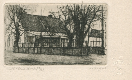 Originele gesigneerde ets van de Belgische etser Jaak Gorus