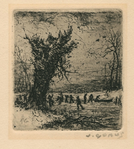 Kleine ets van de Belgische etser Jaak Gorus
