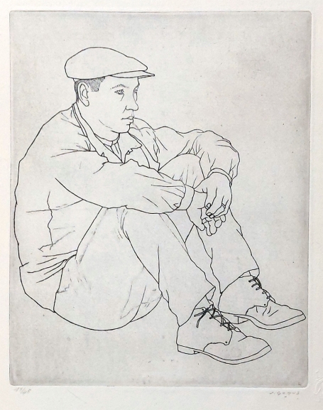 Originele gesigneerde ets van de Belgische etser Jaak Gorus