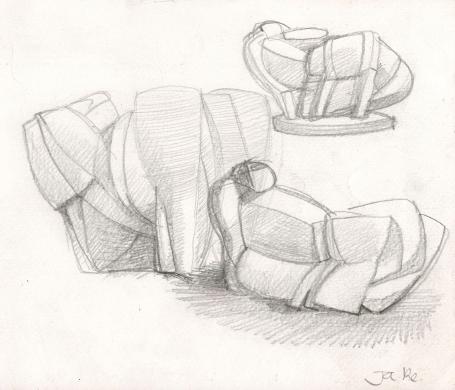 Jan Alfons Keustermans met een tekening