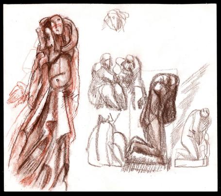 Schetsen van de Belgische kunstenaar Jan Alfons Keustermans