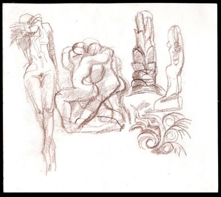 Jan Alfons Keustermans met een schetsblad