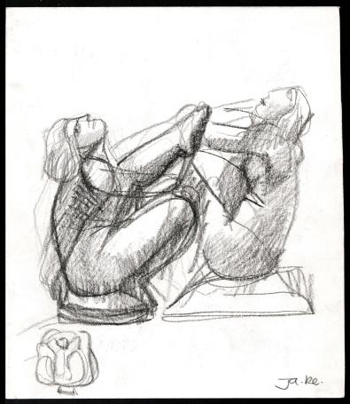 Houtskooltekeningen van de Belgische kunstenaar Jan Alfons Keustermans