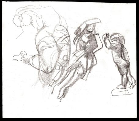 Jan Alfons Keustermans met een schetsblad