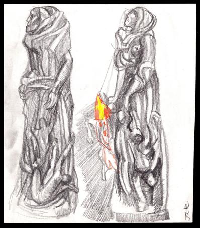 Houtskooltekeningen van de Belgische kunstenaar Jan Alfons Keustermans