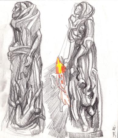 Jan Alfons Keustermans met een schetsblad