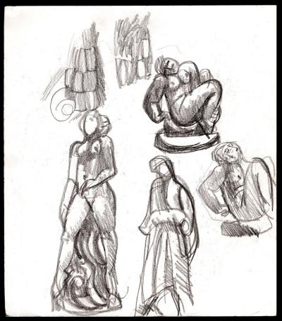 Jan Alfons Keustermans met een schetsblad