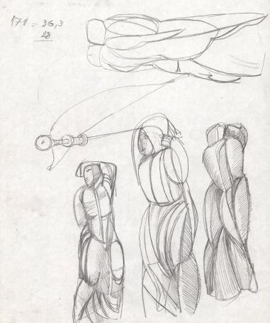 Jan Alfons Keustermans met een schetsblad