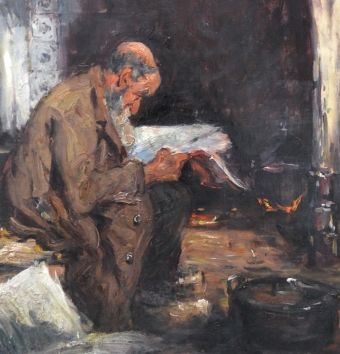 Een studerende man volgens de schilder Armand Jamar