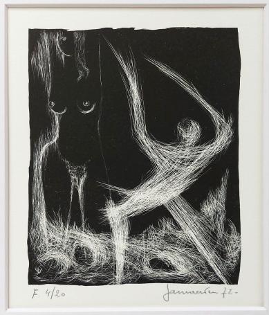 Litho uit 1972 van de Belgische kunstenaar Jan Vaerten