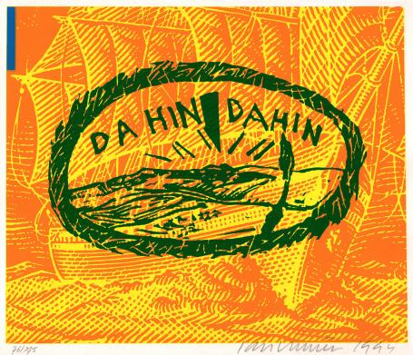 Gesigneerde grafiek van de Belgische graficus J. Vanriet