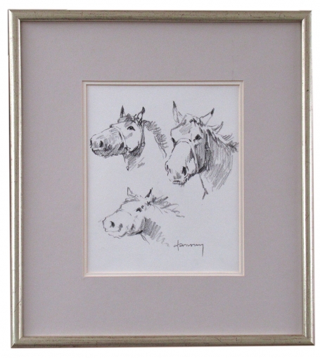 Tekening met paardenhoofden van Jef Janssens kopen