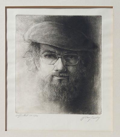 Gesigneerd kunstwerk van de Belgische etser Jef Van Grieken