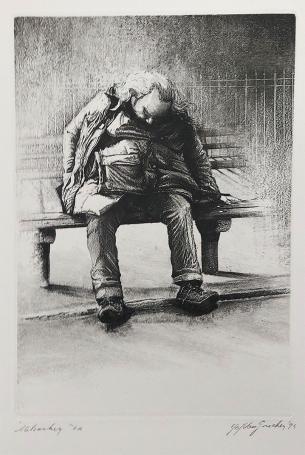 Gesigneerd kunstwerk van de Belgische etser Jef Van Grieken