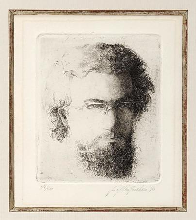 Gesigneerd kunstwerk van de Belgische etser Jef Van Grieken