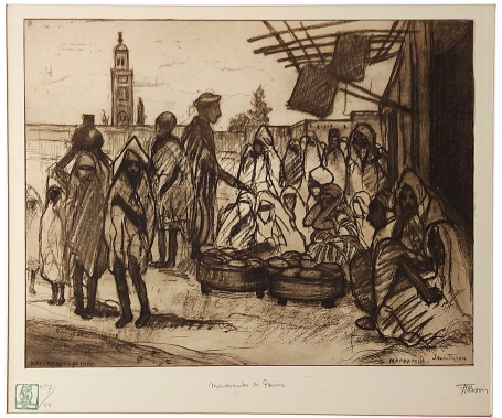 Jehan Frison met een ets, Marakech
