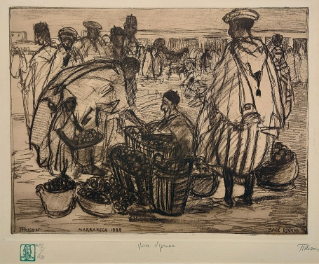 Jehan Frison met een ets, Place Djemaa