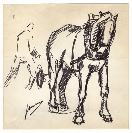 Viltstifttekening van Jos Mous of Joseph Mous kopen