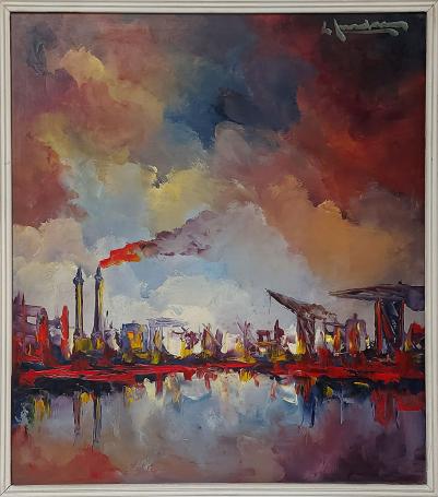 Schilderij op paneel van Leo Jordaens