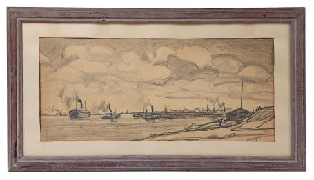 Houtskooltekening van de Antwerpse tekenaar Mous kopen