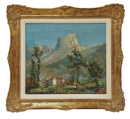 Frans landschap , schilderij van Joseph Tilleux