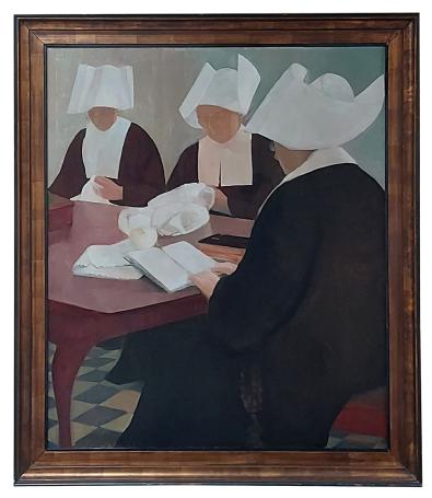 Nonnen , schilderij van Joseph Tilleux