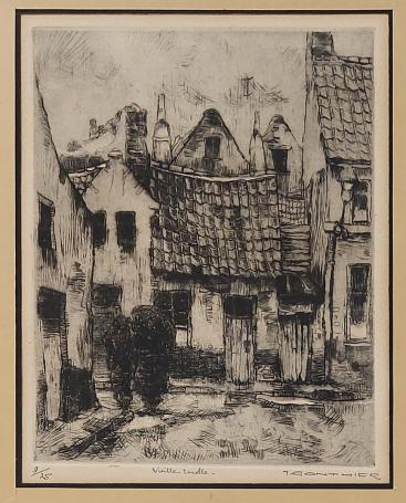 Kunstwerkje van J. Gonthier, oude straat